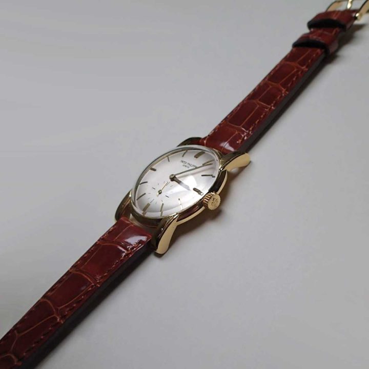 Front of Patek Philippe Wristwatch with crocodile leather band
